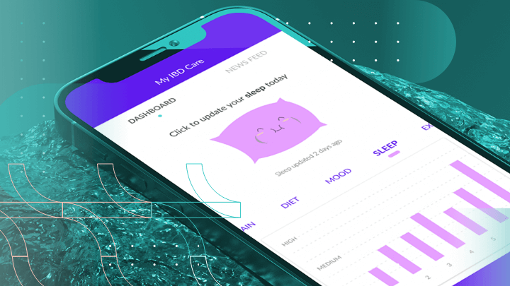 Health app on a smartphone tracking symptoms.