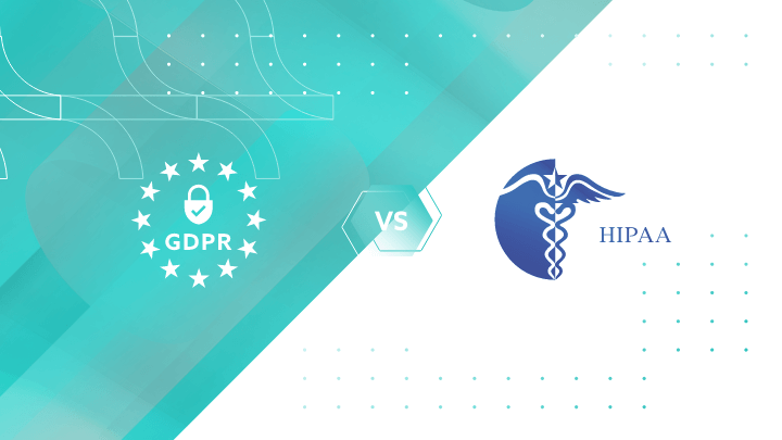 GDPR and HIPAA logos on blue and white background.