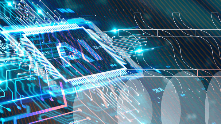Microchip labeled 'AI,' symbolizing artificial intelligence.