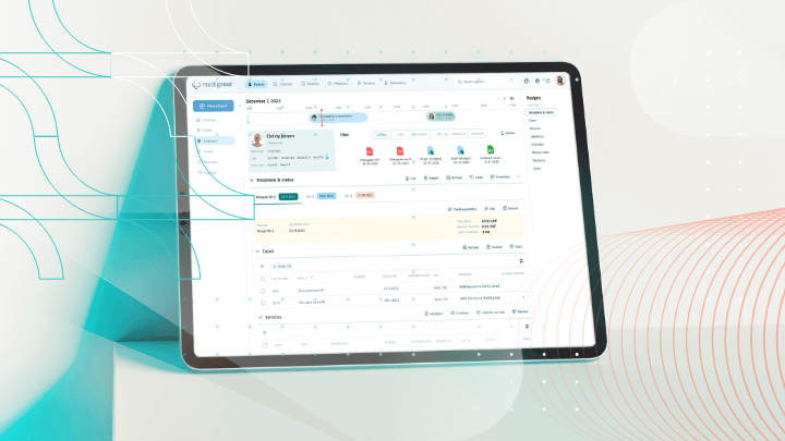 Medical software on a tablet.