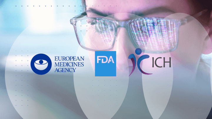 Image with logos of the European Medicines Agency (EMA), FDA, and ICH.