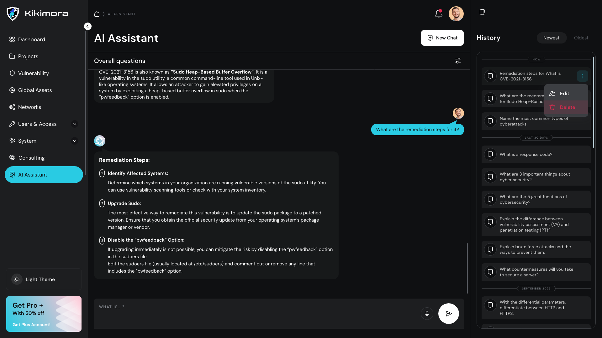 Kikimora UX UI Ai Assistant dark theme