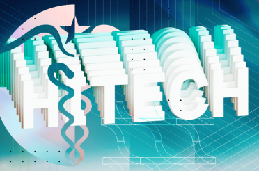 Large 3D letters forming the word 'HITECH' on an abstract background.