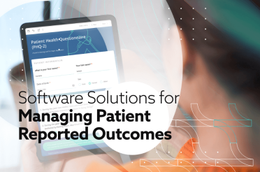 Tablet displaying software for a patient health questionnaire.