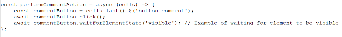 JavaScript code defining a selection function.