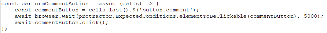 JavaScript code defining a selection function.