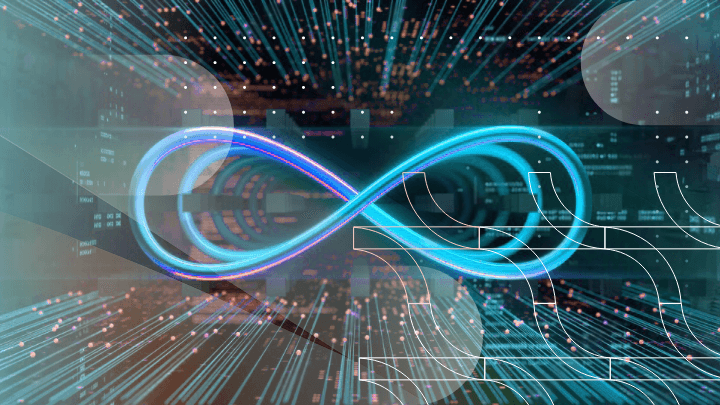 Digital infinity symbolizing continuous connectivity and data flow.