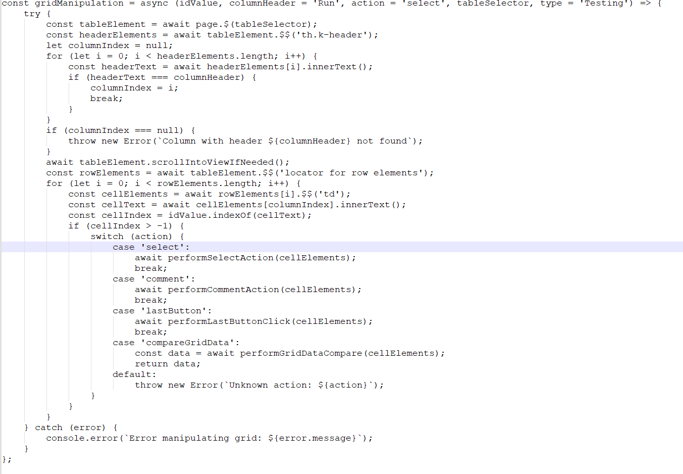 JavaScript code