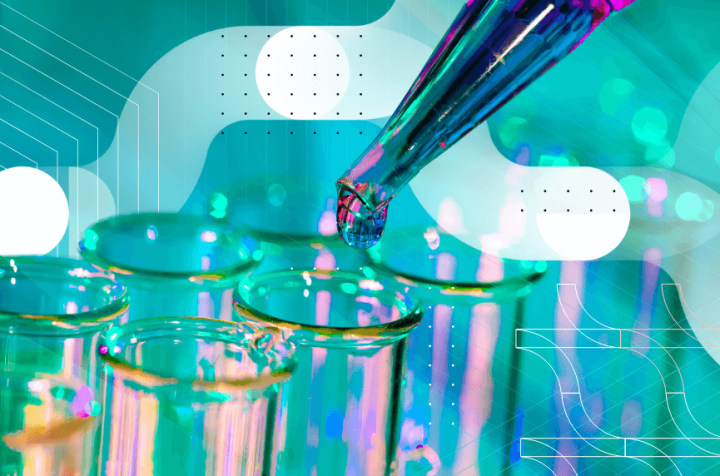 Pipette releasing a drop into a test tube.