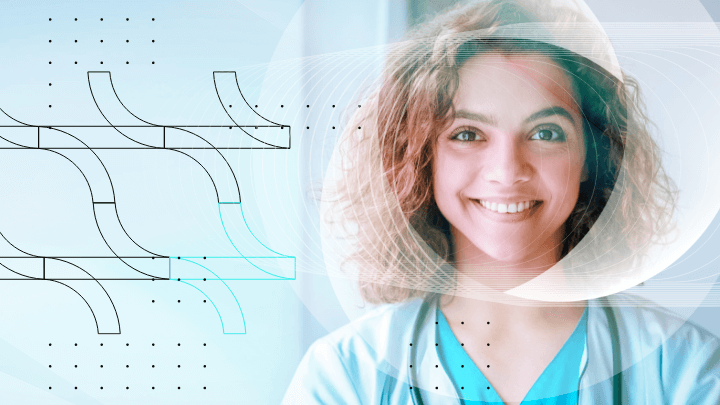 Portrait of a smiling female doctor with a stethoscope.