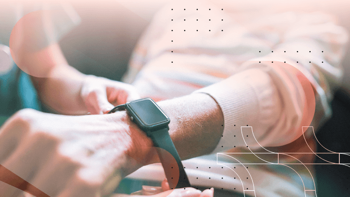 Person using a smartwatch to track health data.