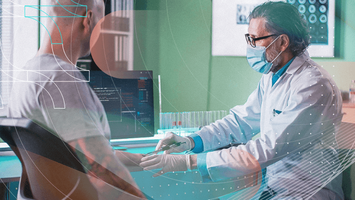 A doctor is tracking a patient using RFID.