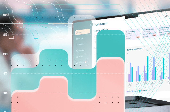 Digital dashboard displaying patient data and medical analyses.