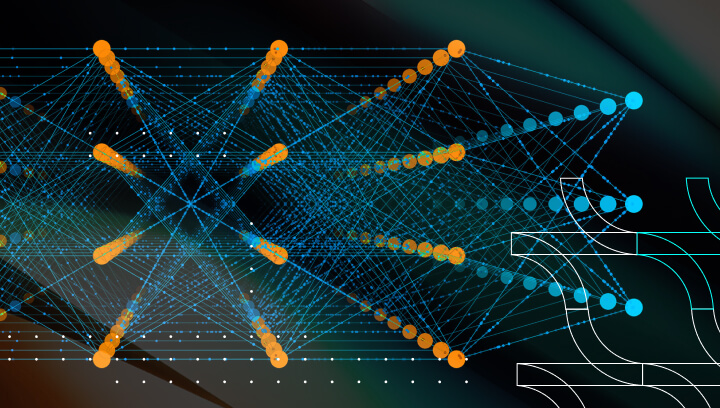 Graphic representation of a neural network for protein engineering applications.